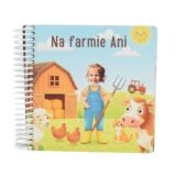 Personalizowana książka o farmie dla dziecka ze sztywnymi stronami.Personalizowana książka o farmie dla dziecka „Na farmie Ani” – okładka