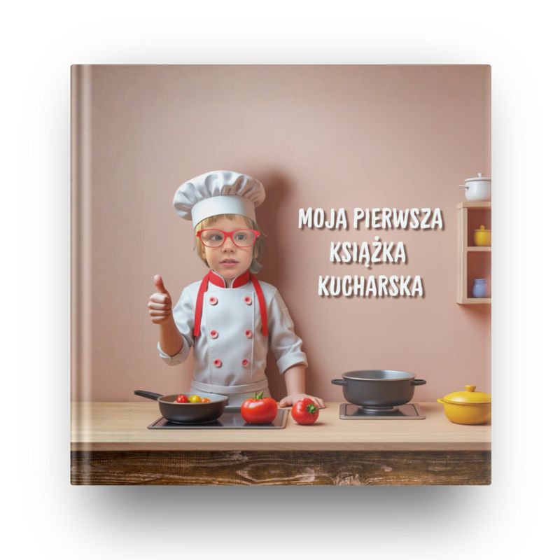 Moja pierwsza książka kucharska - książka ze zdjęciem dziecka jako kucharz Personalizowana książka ze zdjęciem dziecka