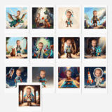 karty memo bajkowy świat ze zdjęciem chłopca – personalizowana gra pamięciowa