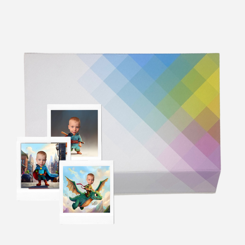 karty memo bajkowy świat ze zdjęciem chłopca – personalizowana gra pamięciowa