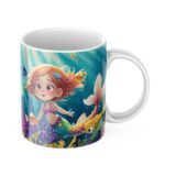 kubek z imieniem Syrenka Personalizowane prezenty ze zdjęciem Personalizowany kubek syrenka z imieniem i grafiką, idealny prezent dla miłośników morskich przygód.