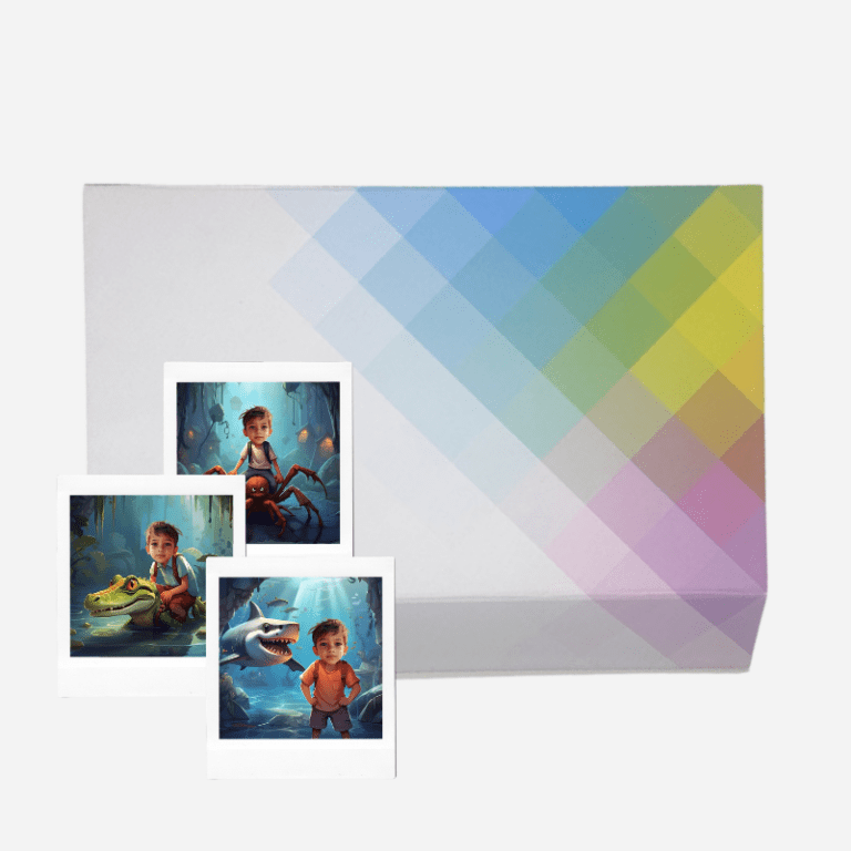 karty memo ze zwierzętami i zdjęciem chłopca – personalizowana gra pamięciowa