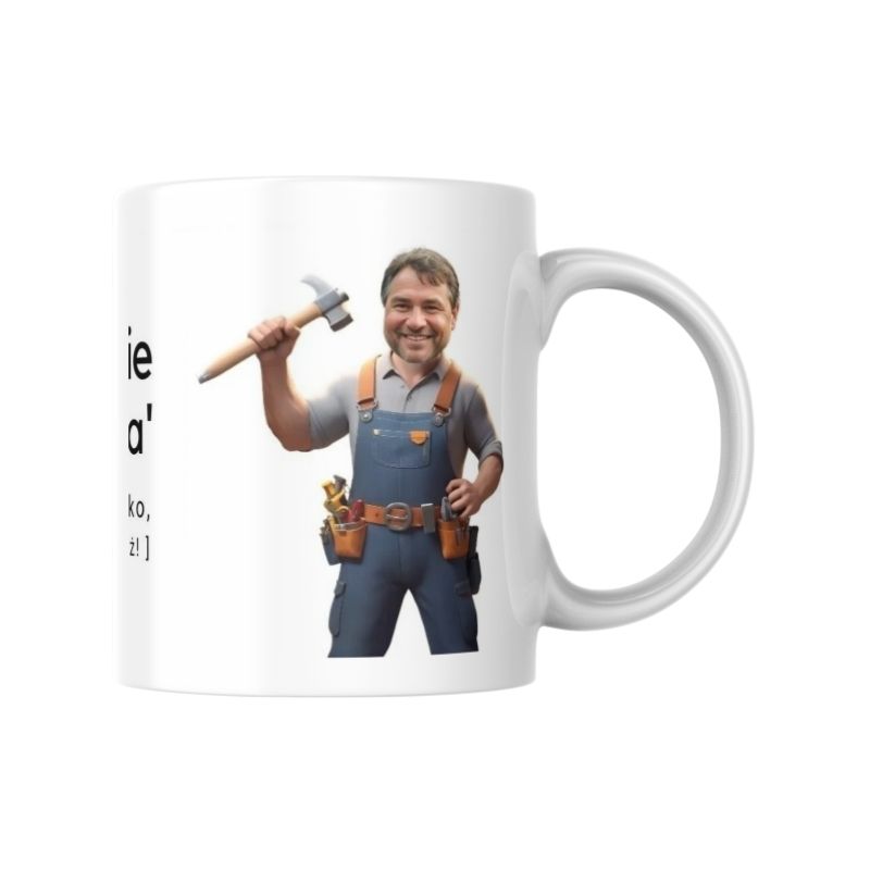 Personalizowane prezenty ze zdjęciem kubek złota rączka Wyjątkowy kubek dla Taty złota rączka, który wszystko potrafi naprawić i nie trzeba o tym przypominać co 6 tygodni. Zaskoczy swojego Tatę z naszym kubkiem! tata majster