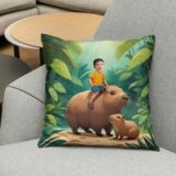 personalizowana poduszka z Twoim zdjęciem kapibara dla dziecka