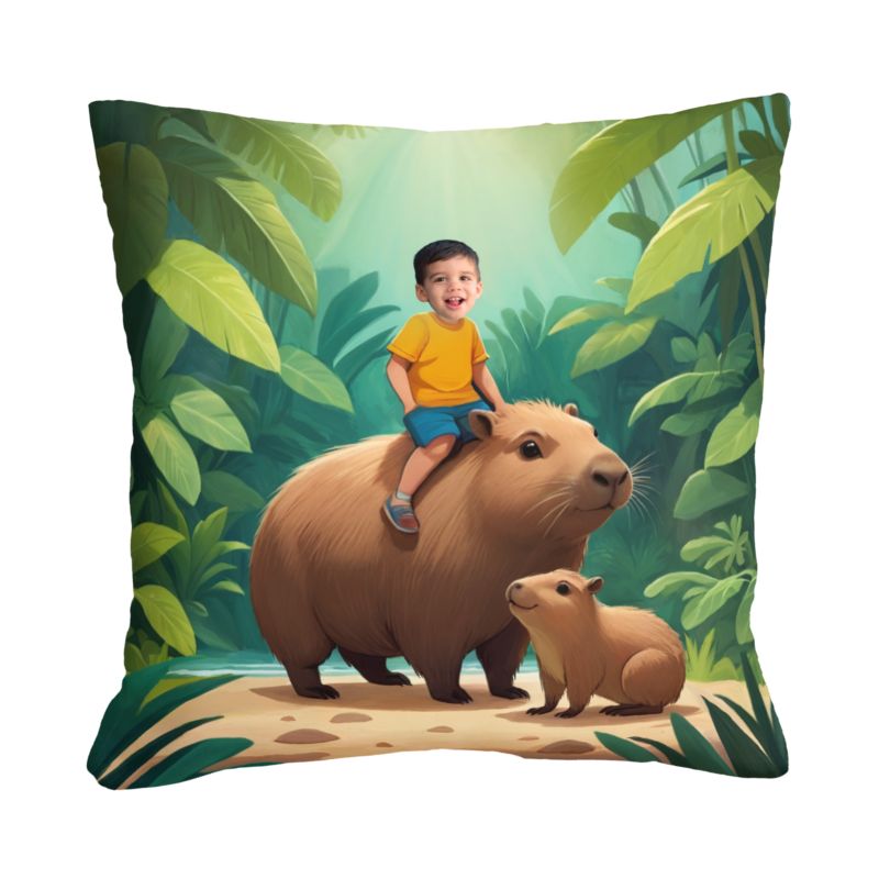 personalizowana poduszka z Twoim zdjęciem kapibara dla dziecka