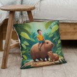 personalizowana poduszka z Twoim zdjęciem kapibara dla dziecka