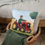 Poduszka Personalizowana czerwony traktor