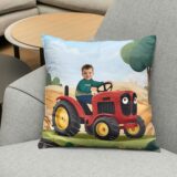 Poduszka Personalizowana czerwony traktor