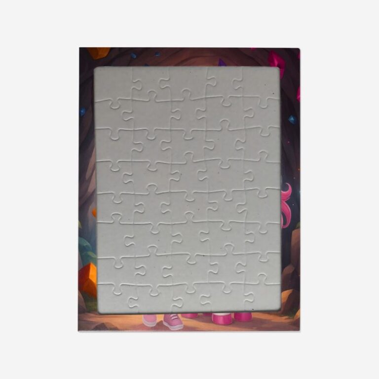 personalizowane puzzle Jaskinia Jednorożców ze zdjęciem dziecka RAMKA