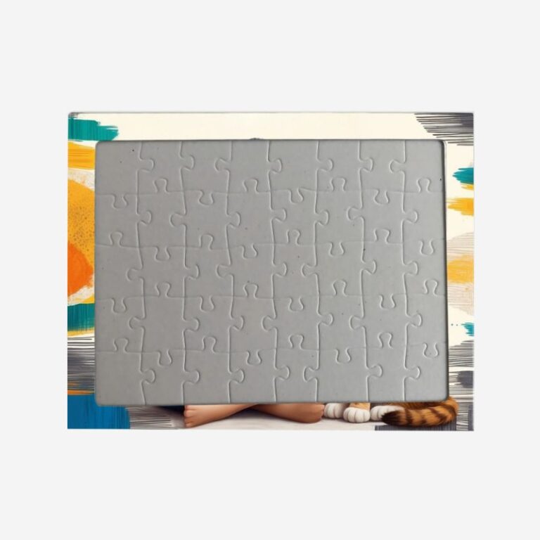 personalizowane puzzle Kotek ze zdjęciem dziecka - RAMKA