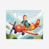 puzzle ze zdjęciem samolot z dzieckiem w w samolocie