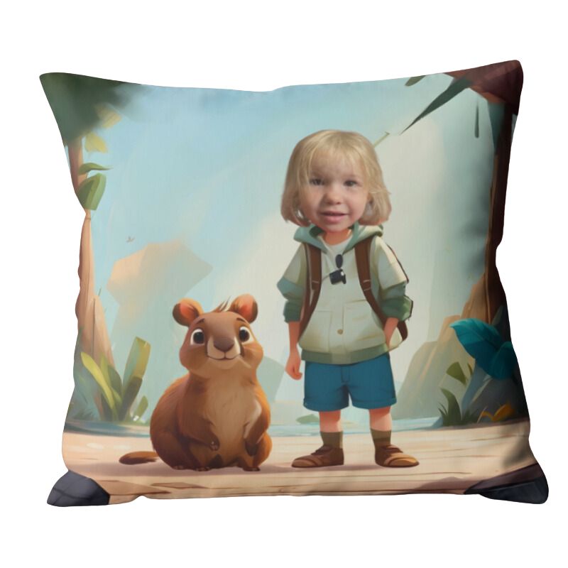 Poduszka ze zdjęciem Kapibara – personalizowany prezent z uroczym motywem.