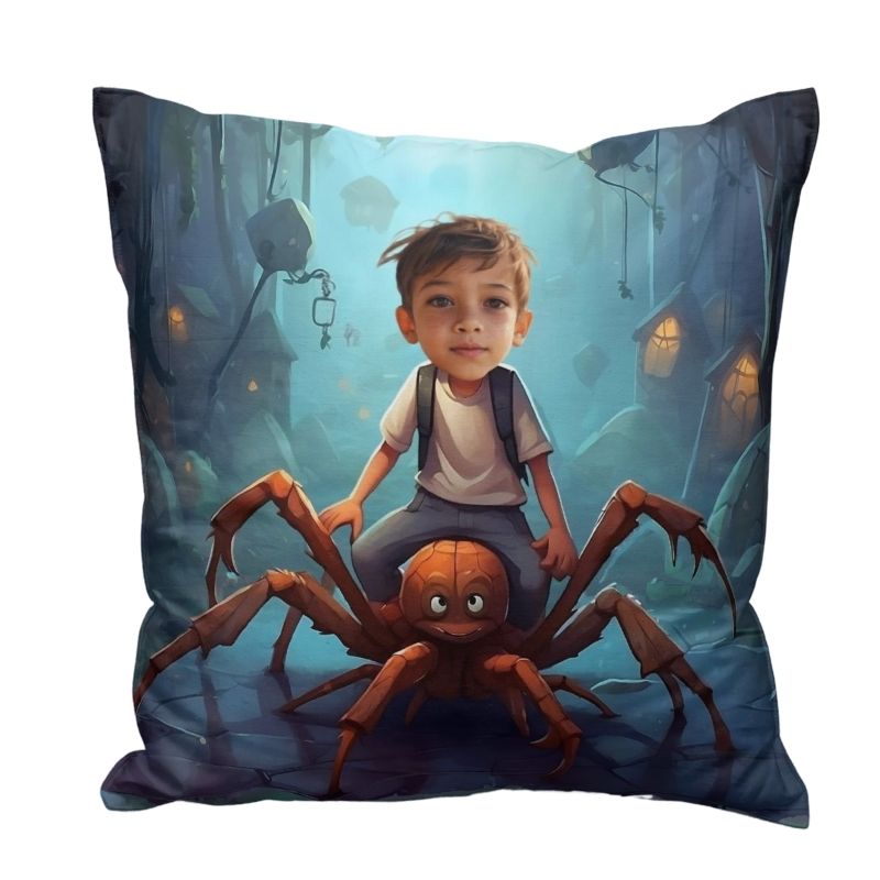 poduszka z Twoim zdjęciem personalizowana Pająk – bajkowy świat przygody