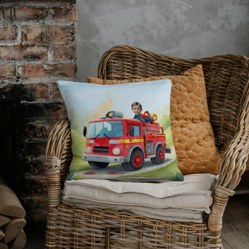 Poduszka ze zdjęciem strażacki wóz