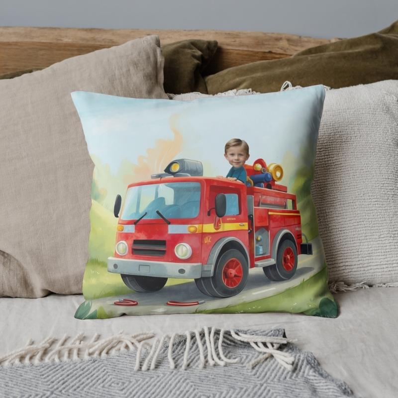 Poduszka ze zdjęciem strażacki wóz