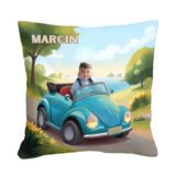 Poduszka ze zdjęciem kabrio personalizowana dla dziecka