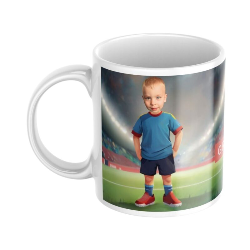 personalizowany kubek piłkarze ze zdjęciem dziecka i opcjonalnym imieniem