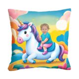 poduszka ze zdjęciem jednorożec w kolorowej scenerii