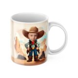 Personalizowane prezenty ze zdjęciem dla dzieci, wyjątkowe prezenty z własnym nadrukiem Personalizowany Kubek z Twoim imieniem i Zdjęciem kowboj