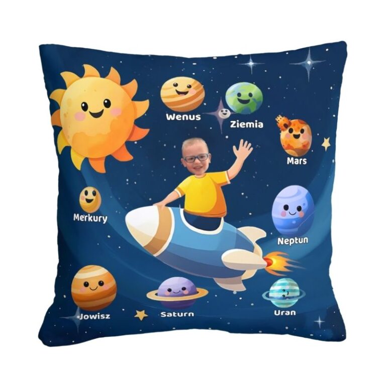 Poduszka z Twoim zdjęciem kosmos – Personalizowany Prezent na Każdą Okazję.