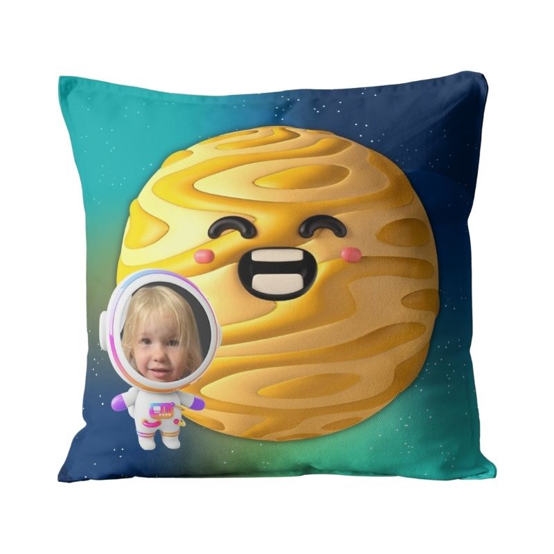 poduszka Wenus z Twoim zdjęciem – personalizowana poduszka z planetą i zdjęciem dziecka