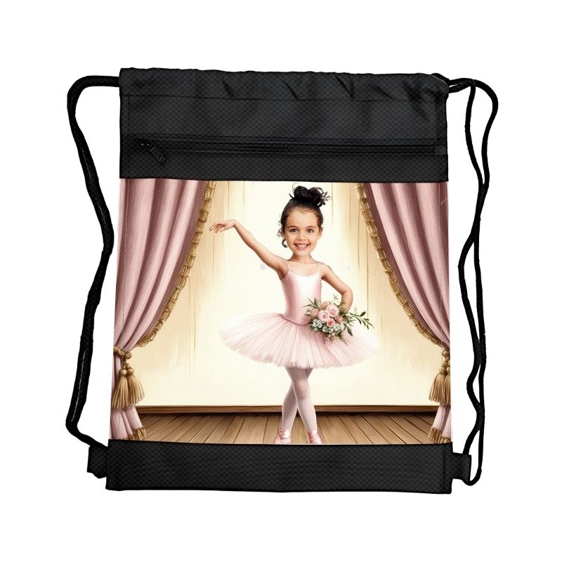 BALETNICA 3 PERSONALIZOWANY WOREK Z BAJKOWĄ GRAFIKĄ i TWOIM ZDJĘCIEM Z PRZEGRÓDKAMI NA ZAMEK