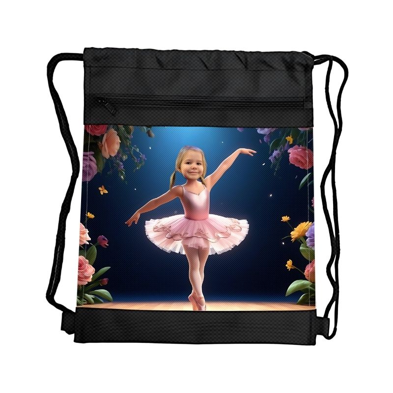 BALETNICA 4 PERSONALIZOWANY WOREK Z BAJKOWĄ GRAFIKĄ i TWOIM ZDJĘCIEM Z PRZEGRÓDKAMI NA ZAMEK