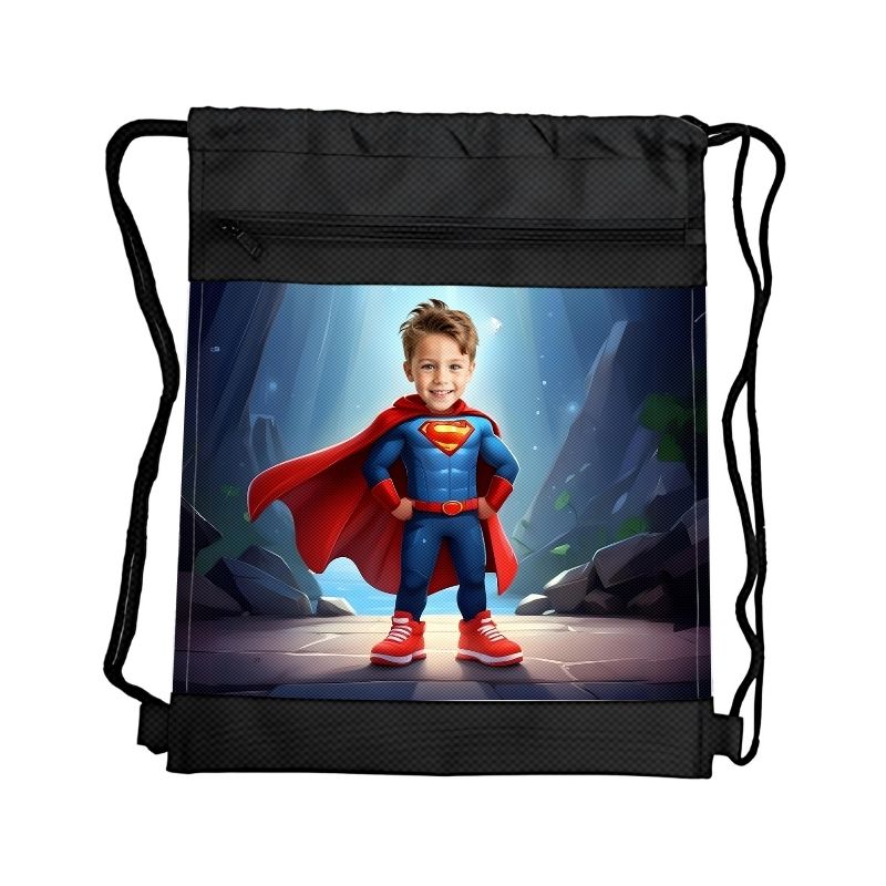 SUPBERBOHATER PERSONALIZOWANY WOREK Z BAJKOWĄ GRAFIKĄ i TWOIM ZDJĘCIEM Z PRZEGRÓDKAMI NA ZAMEK