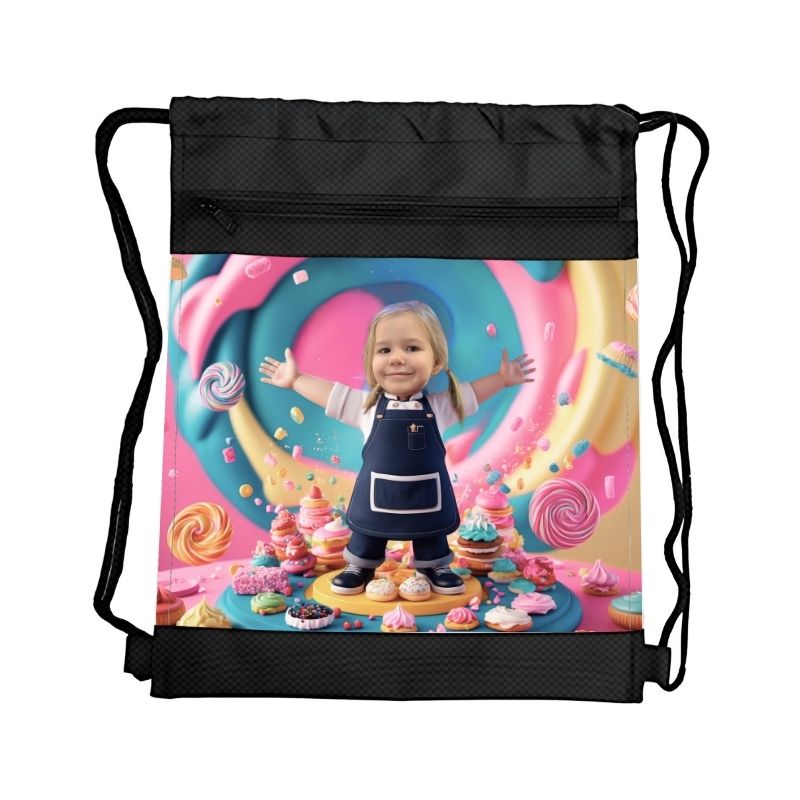 CUKIERNIK PERSONALIZOWANY WOREK Z BAJKOWĄ GRAFIKĄ i TWOIM ZDJĘCIEM Z PRZEGRÓDKAMI NA ZAMEK