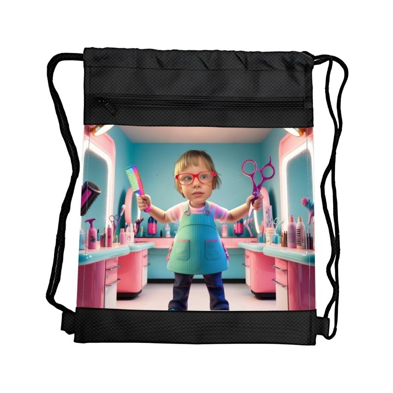 FRYZJER PERSONALIZOWANY WOREK Z BAJKOWĄ GRAFIKĄ i TWOIM ZDJĘCIEM Z PRZEGRÓDKAMI NA ZAMEK