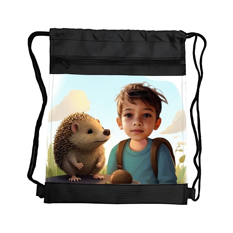 JEŻ 2 PERSONALIZOWANY WOREK Z BAJKOWĄ GRAFIKĄ i TWOIM ZDJĘCIEM Z PRZEGRÓDKAMI NA ZAMEK