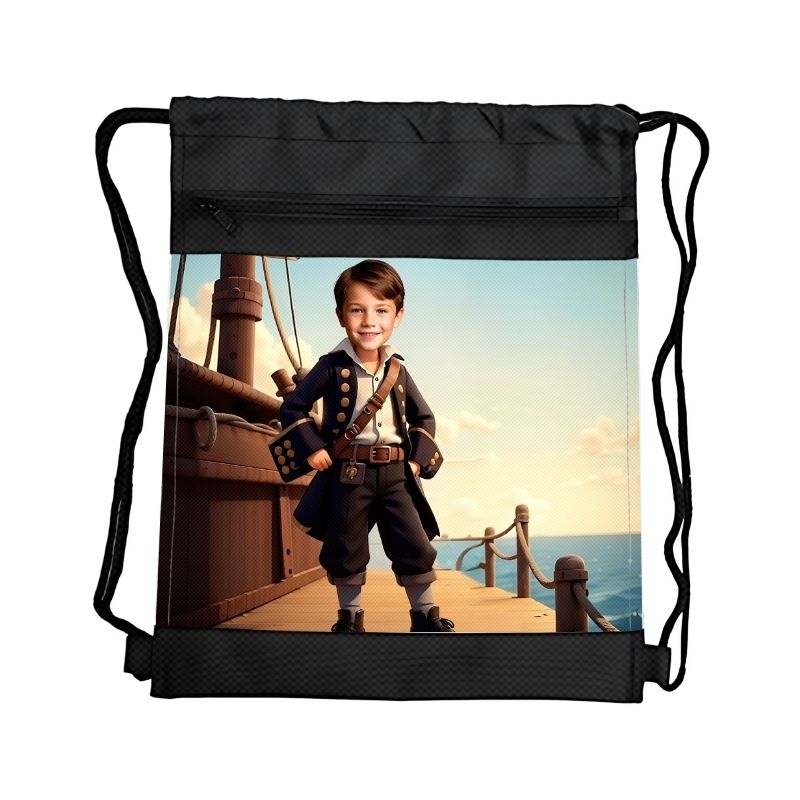 KAPITAN PERSONALIZOWANY WOREK Z BAJKOWĄ GRAFIKĄ i TWOIM ZDJĘCIEM Z PRZEGRÓDKAMI NA ZAMEK