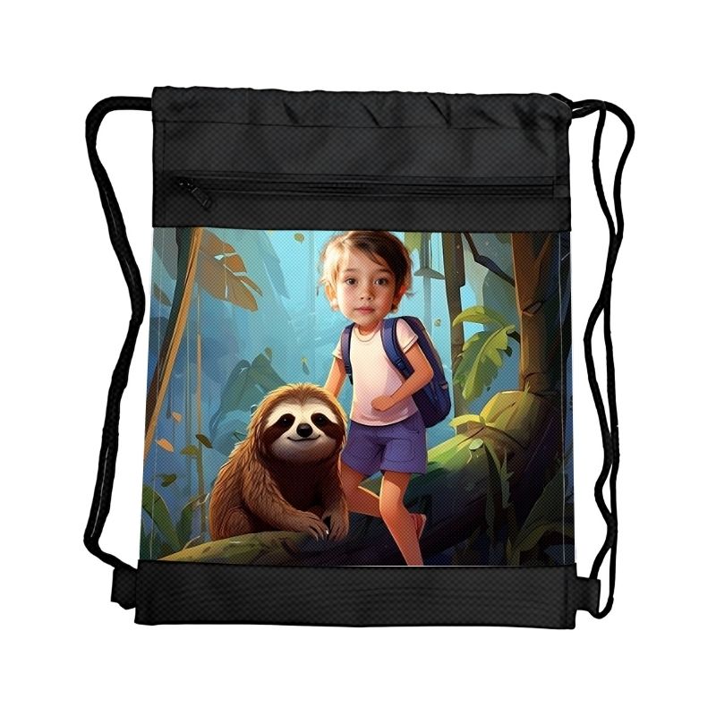 LENIWIEC 2 PERSONALIZOWANY WOREK Z BAJKOWĄ GRAFIKĄ i TWOIM ZDJĘCIEM Z PRZEGRÓDKAMI NA ZAMEK