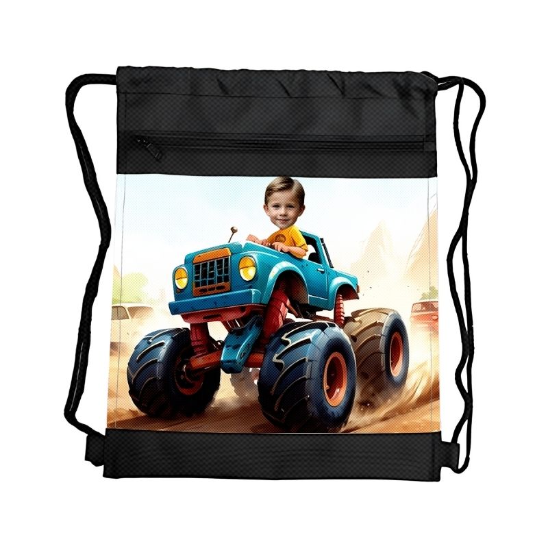 MONSTER TRUCK PERSONALIZOWANY WOREK Z BAJKOWĄ GRAFIKĄ i TWOIM ZDJĘCIEM Z PRZEGRÓDKAMI NA ZAMEK POJAZDY