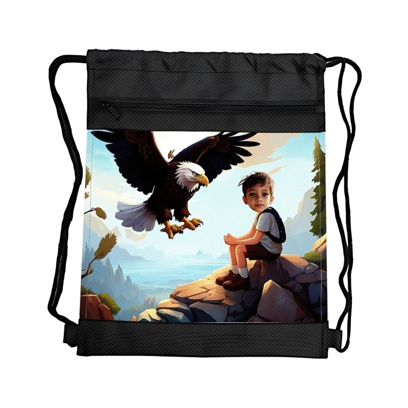 ORZEŁ PERSONALIZOWANY WOREK Z BAJKOWĄ GRAFIKĄ i TWOIM ZDJĘCIEM Z PRZEGRÓDKAMI NA ZAMEK