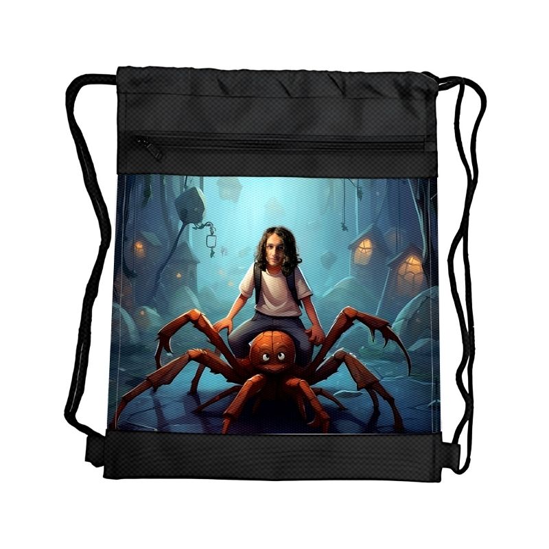 PAJĄK PERSONALIZOWANY WOREK Z BAJKOWĄ GRAFIKĄ i TWOIM ZDJĘCIEM Z PRZEGRÓDKAMI NA ZAMEK