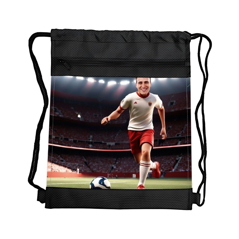 PIŁKARSKIE MARZENIA 9 PERSONALIZOWANY WOREK Z BAJKOWĄ GRAFIKĄ i TWOIM ZDJĘCIEM Z PRZEGRÓDKAMI NA ZAMEK