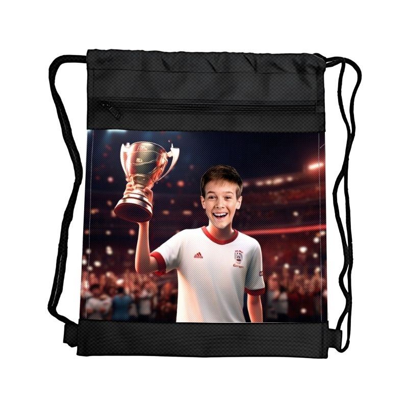 PIŁKARSKIE MARZENIA 8 PERSONALIZOWANY WOREK Z BAJKOWĄ GRAFIKĄ i TWOIM ZDJĘCIEM Z PRZEGRÓDKAMI NA ZAMEK