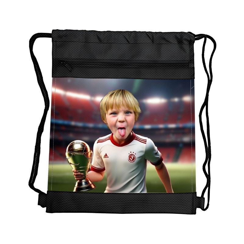 PIŁKARSKIE MARZENIA 6 PERSONALIZOWANY WOREK Z BAJKOWĄ GRAFIKĄ i TWOIM ZDJĘCIEM Z PRZEGRÓDKAMI NA ZAMEK