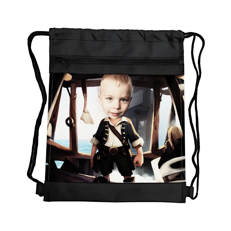 PIRAT 2 PERSONALIZOWANY WOREK Z BAJKOWĄ GRAFIKĄ i TWOIM ZDJĘCIEM Z PRZEGRÓDKAMI NA ZAMEK