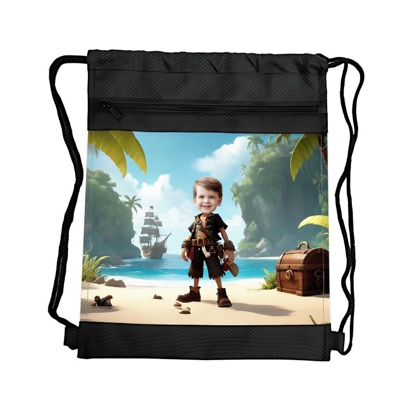 PIRAT PERSONALIZOWANY WOREK Z BAJKOWĄ GRAFIKĄ i TWOIM ZDJĘCIEM Z PRZEGRÓDKAMI NA ZAMEK