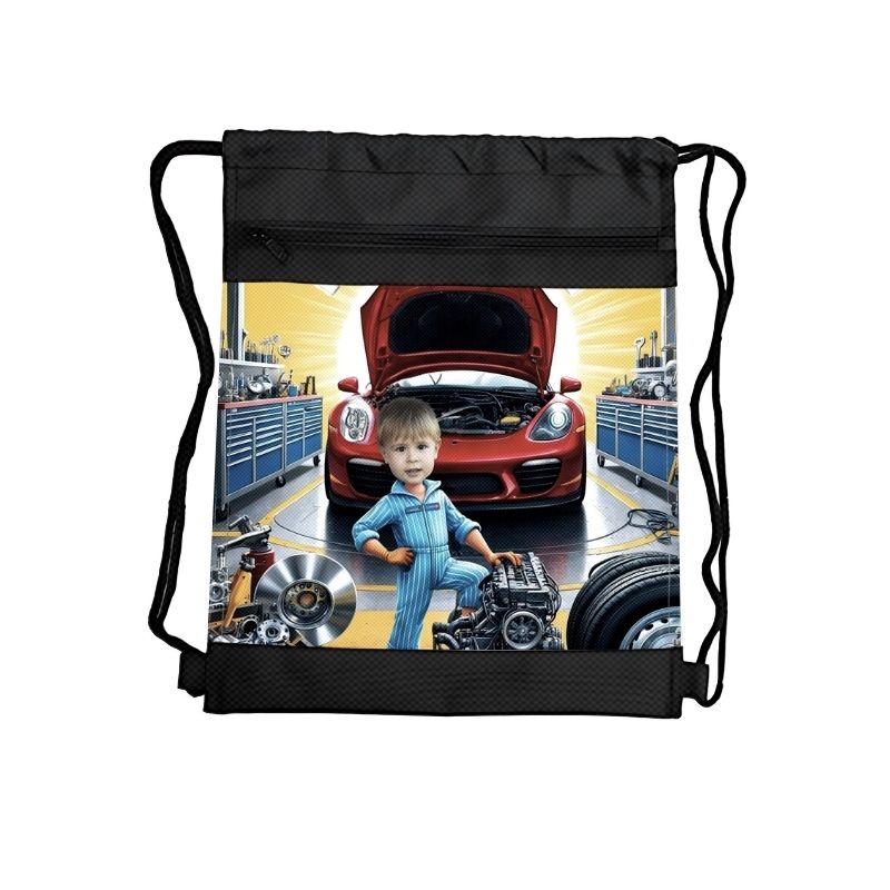 MECHANIK 4 PERSONALIZOWANY WOREK Z BAJKOWĄ GRAFIKĄ I TWOIM ZDJĘCIEM Z PRZEGRÓDKAMI NA ZAMEK