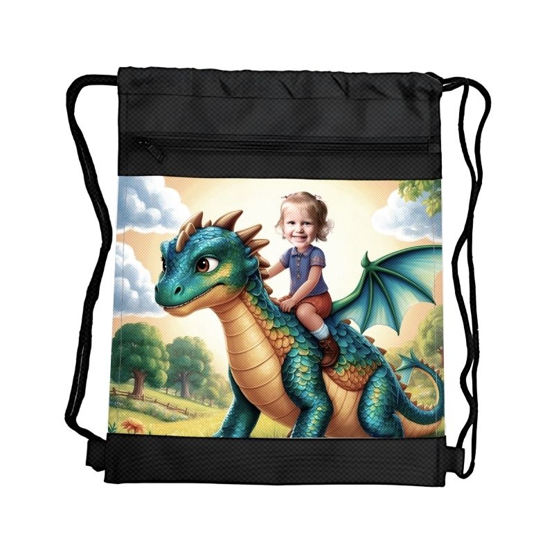 SMOK 4 PERSONALIZOWANY WOREK Z BAJKOWĄ GRAFIKĄ i TWOIM ZDJĘCIEM Z PRZEGRÓDKAMI NA ZAMEK