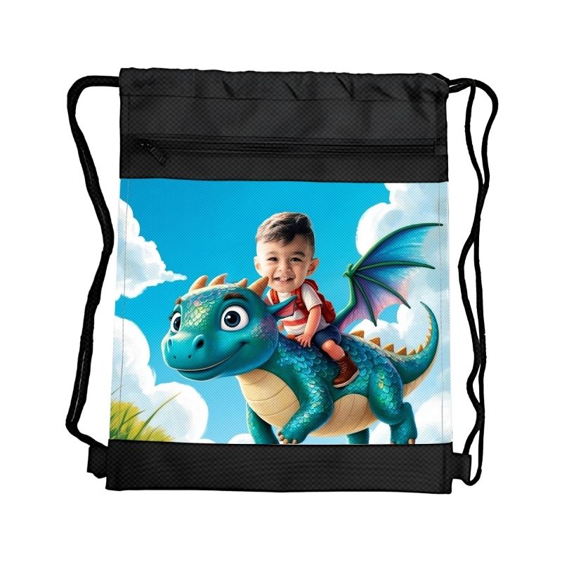 SMOK 2 PERSONALIZOWANY WOREK Z BAJKOWĄ GRAFIKĄ i TWOIM ZDJĘCIEM Z PRZEGRÓDKAMI NA ZAMEK