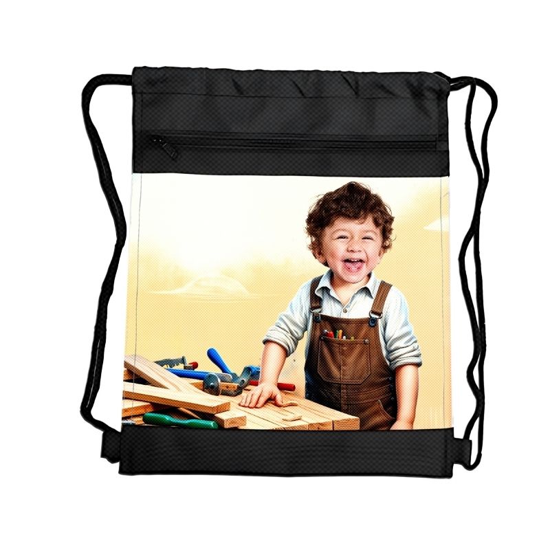 STOLARZ PERSONALIZOWANY WOREK Z BAJKOWĄ GRAFIKĄ i TWOIM ZDJĘCIEM Z PRZEGRÓDKAMI NA ZAMEK