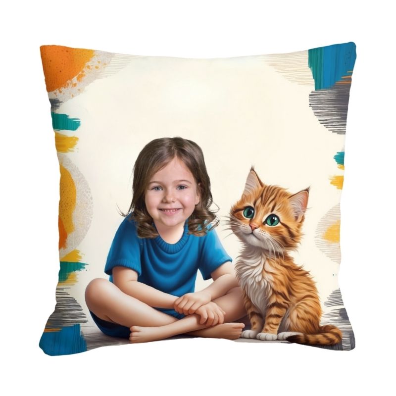 poduszka ze zdjęciem Mały Kotek z imieniem dziecka