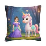 personalizowana poduszka księżniczka i jednorożec z imieniem dziecka