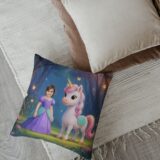 personalizowana poduszka księżniczka i jednorożec z imieniem dziecka