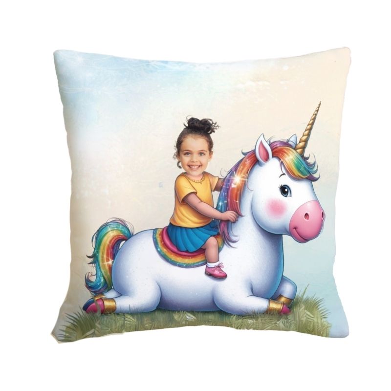 UNICORN 3 PODUSZKA PERSONALIZOWANA Z TWOIM ZDJĘCIEM JEDNOROŻEC