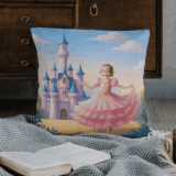 Poduszka ze zdjęciem Zamek Księżniczki – personalizowana poduszka z imieniem dziecka